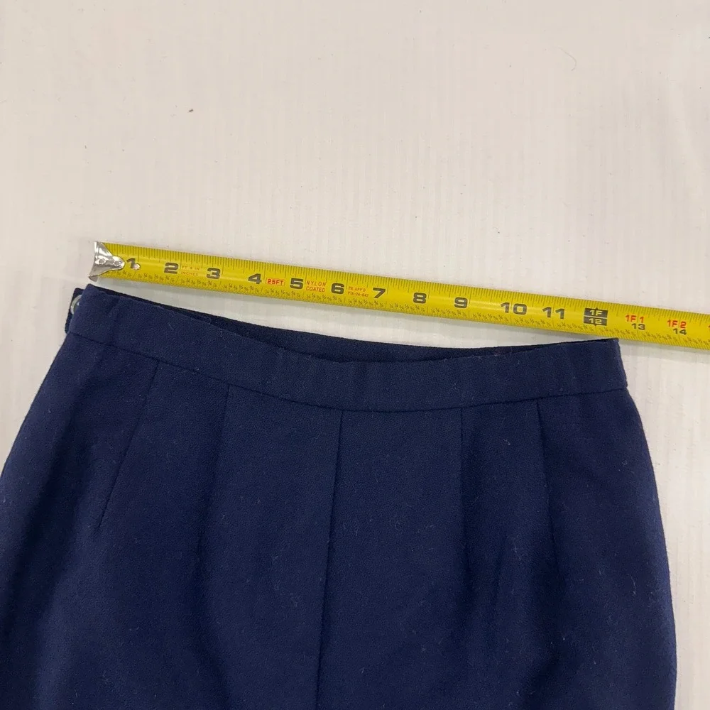 Vintage Pendleton Petite Wool Pencil Skirt 6 Navy Blue P566-203‎ | Dark Academia